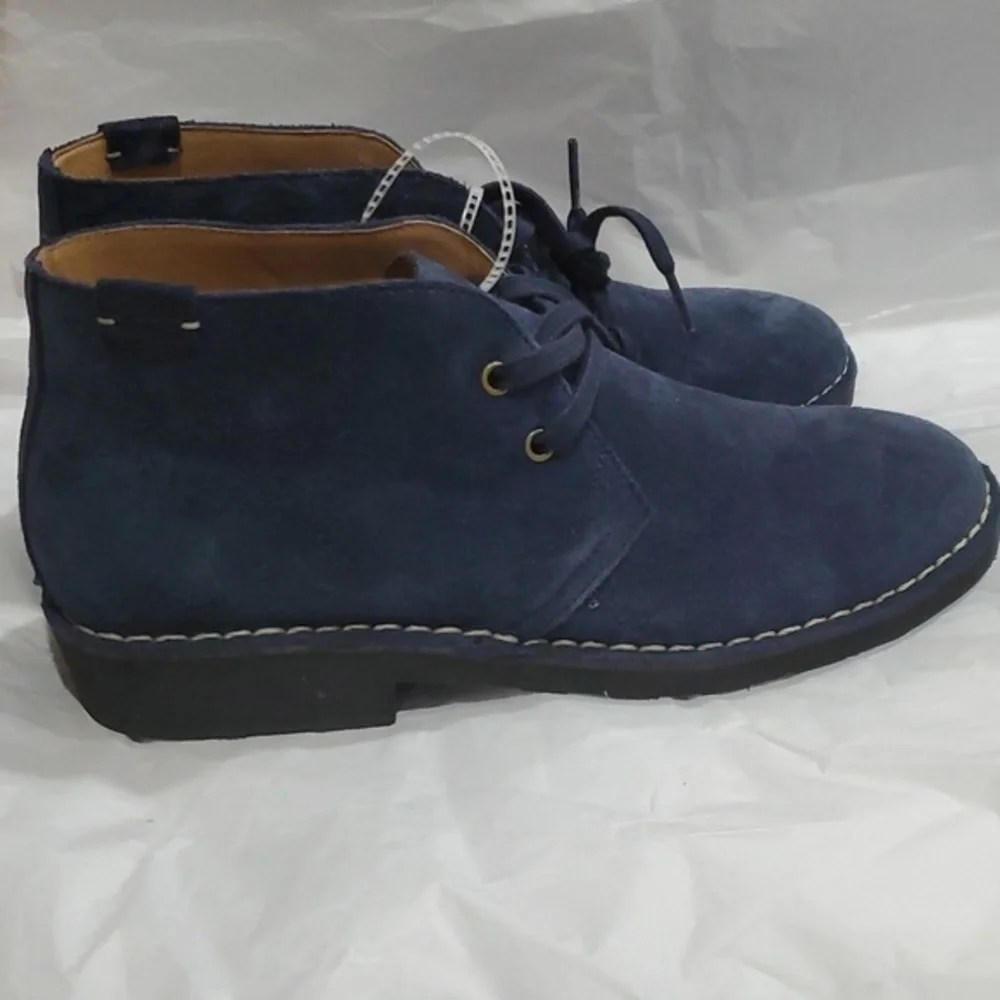 Polo Ralph Lauren navy Blue suede Talan Chukka lace up oxford boots size 8.5 new